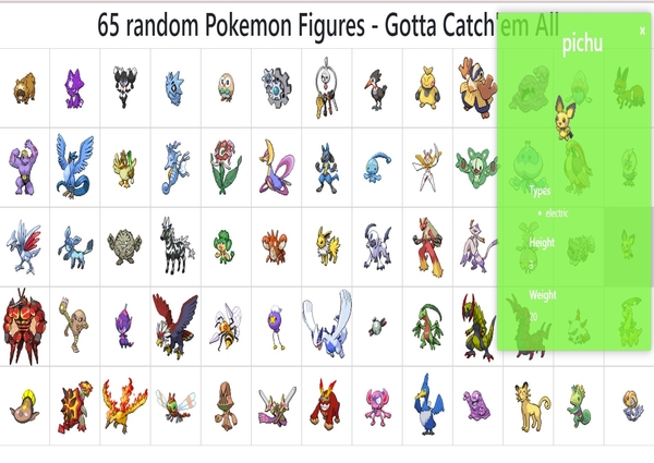 JSON format para seleccionar Pokemones